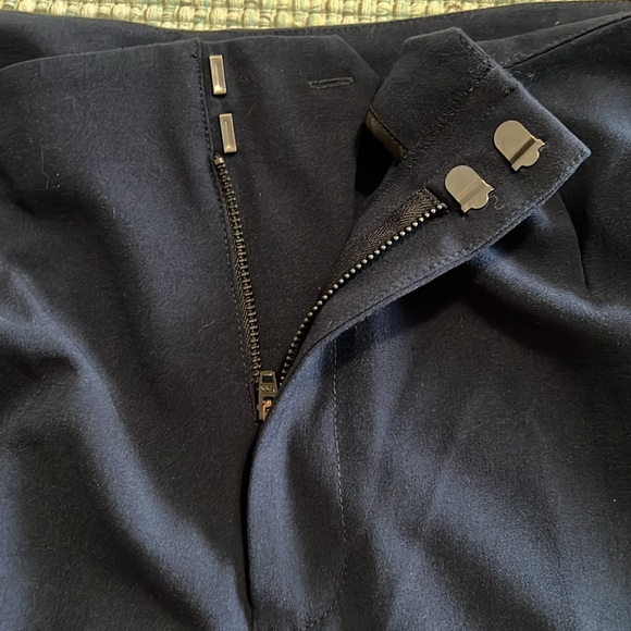 Frame  High Rise Wide Leg Trousers Pants Navy Blue - Picture 8 of 10